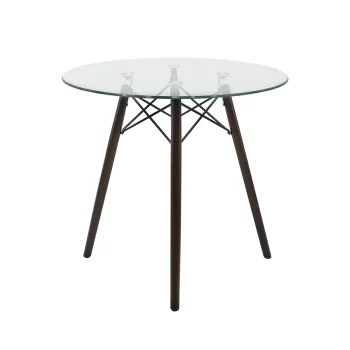MESA OSLO CRISTAL 80 NOGAL